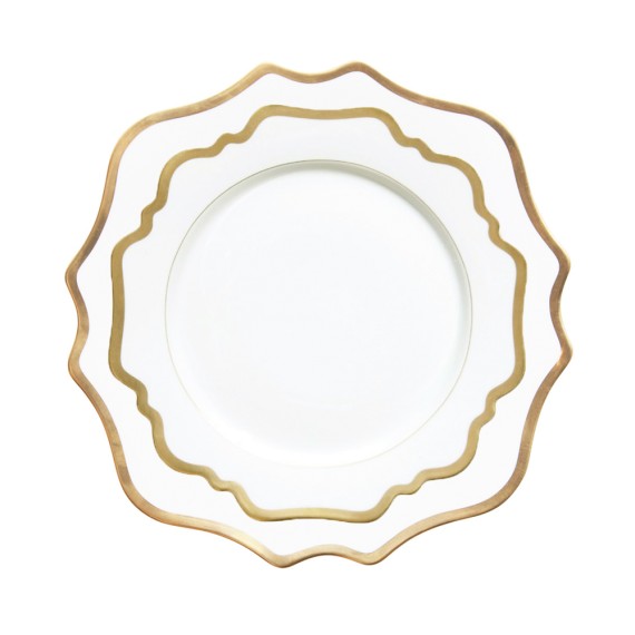 Набор из 2-х белых тарелок с золотой каймой "Амелия"